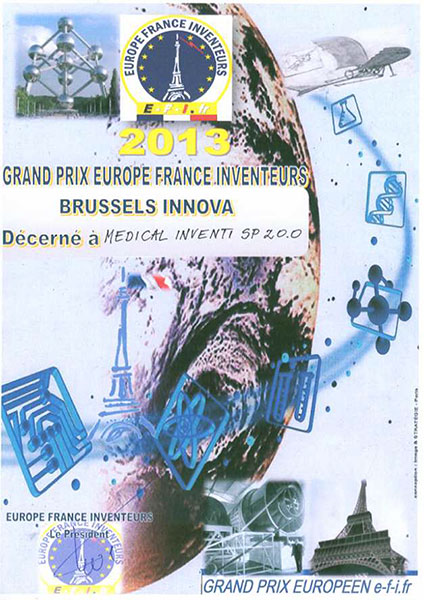 Dyplom Grand Prix Europe France Inventeurs 2013 dla Medical Inventi